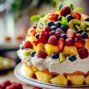 Fresh Fruit Fantasy Cake